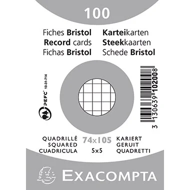 EXACOMPTA Karteikarten, DIN A7, kariert, weiß (EAN: 3130639102008)