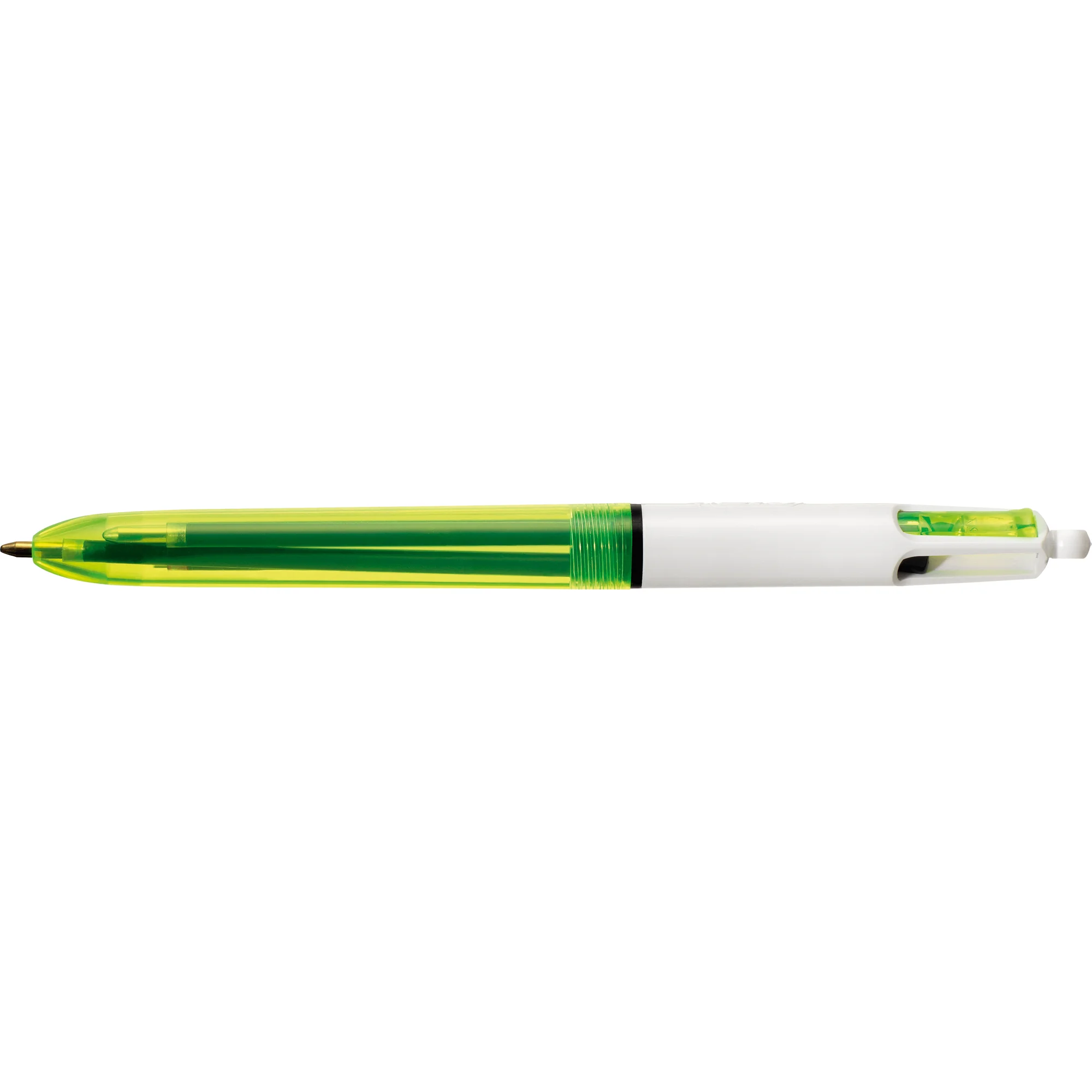 BIC Druckkugelschreiber 4 Colours Fluo, neongelb/weiß (EAN: 3086123419063)
