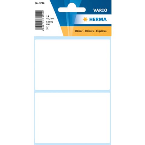HERMA Vielzweck-Etiketten, 55 x 82 mm, weiß, Kleinpackung (EAN: 4008705037587)