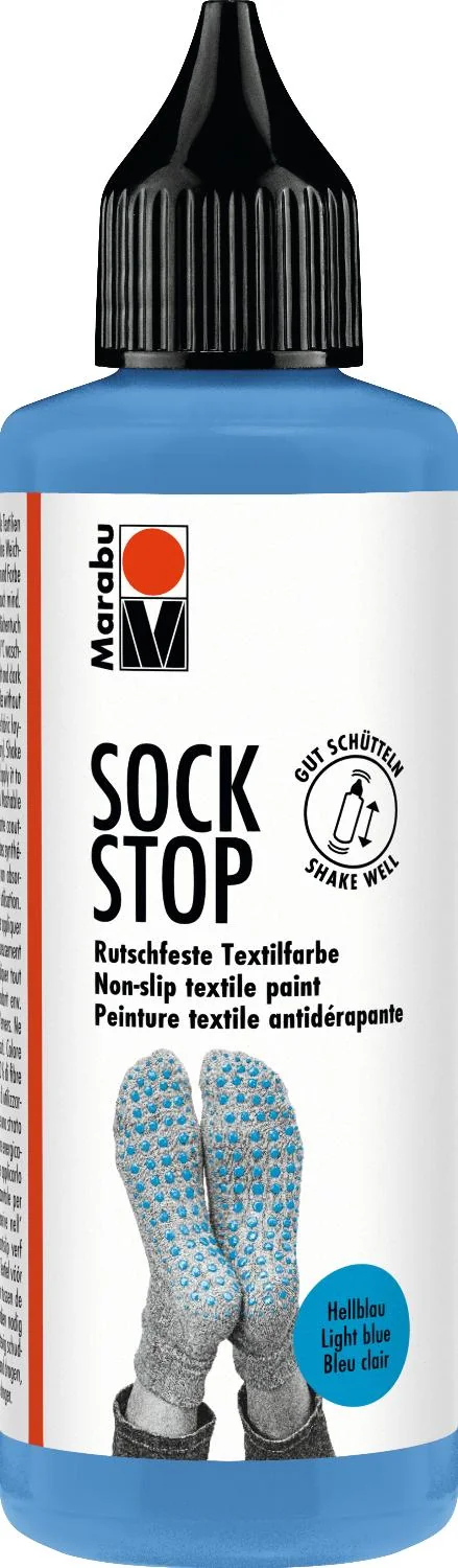 Marabu Textilfarbe Sock Stop, 90 ml, hellblau (EAN: 4007751913159)