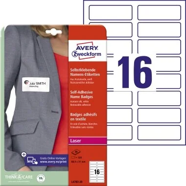 AVERY Zweckform Namensetiketten, 88,9 x 31 mm, weiß (EAN: 4004182147832)