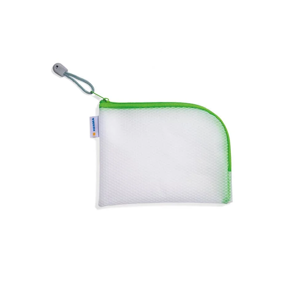HERMA Reißverschlusstasche "Mesh Bags", DIN A6, grün (EAN: 4008705200264)