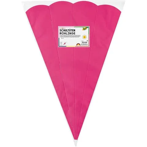 folia Schultüten-Zuschnitt, 6-eckig, 680 mm, pink (EAN: 4001868128215)