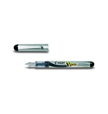 PILOT Einweg-Füllhalter V-Pen Silver, schwarz (EAN: 4902505281624)