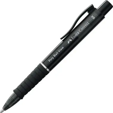 FABER-CASTELL Druckkugelschreiber POLY BALL VIEW, schwarz (EAN: 6933256649782)