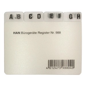 HAN Karteiregister A-Z, PP, A8 quer, transluzent, 12-teilig (EAN: 4012473988040)