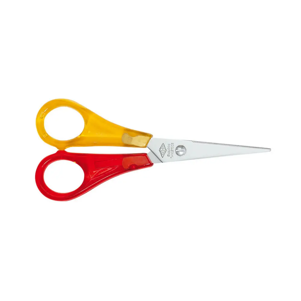WEDO Bastelschere, spitz, Länge: 130 mm, für Linkshänder, gelb/rot und gelb/blau (EAN: 4003801002712)