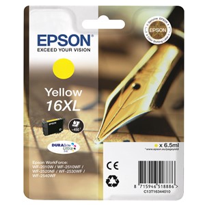 EPSON Tinte N.16XL für EPSON WorkForce 2010/2510, gelb, XL (EAN: 8715946518886)