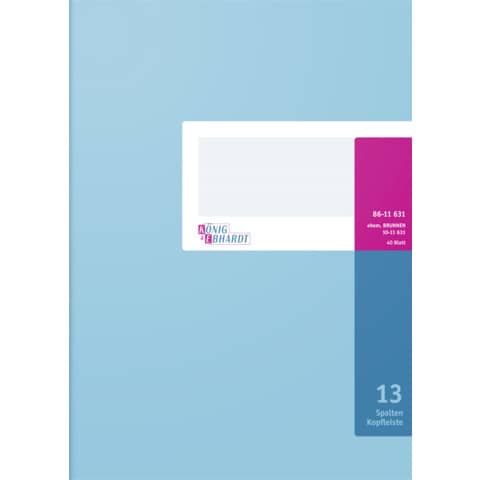 KÖNIG & EBHARDT Spaltenbuch DIN A4, 13 Spalten, 40 Blatt (EAN: 4014149148000)