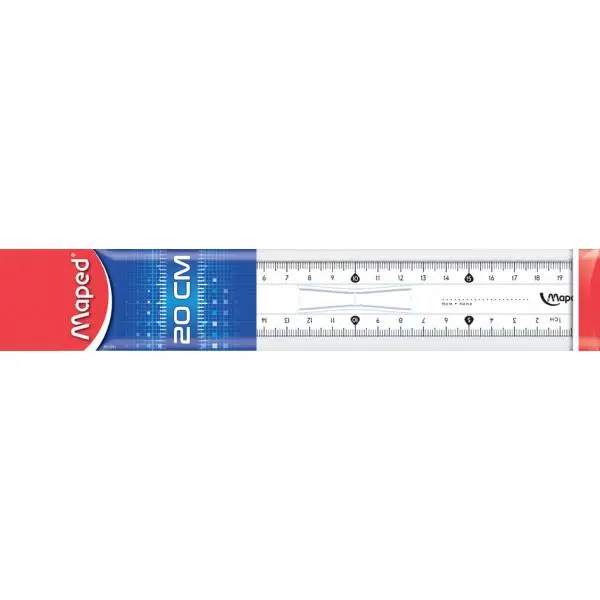 Maped Flachlineal Start 146, 200 mm, aus Kunststoff, transparent (EAN: 3154141461125)
