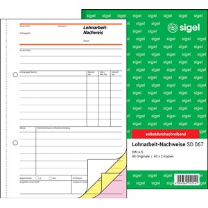 sigel Formularbuch "Lohnarbeits-Nachweis", A5, SD (EAN: 4004360922541)