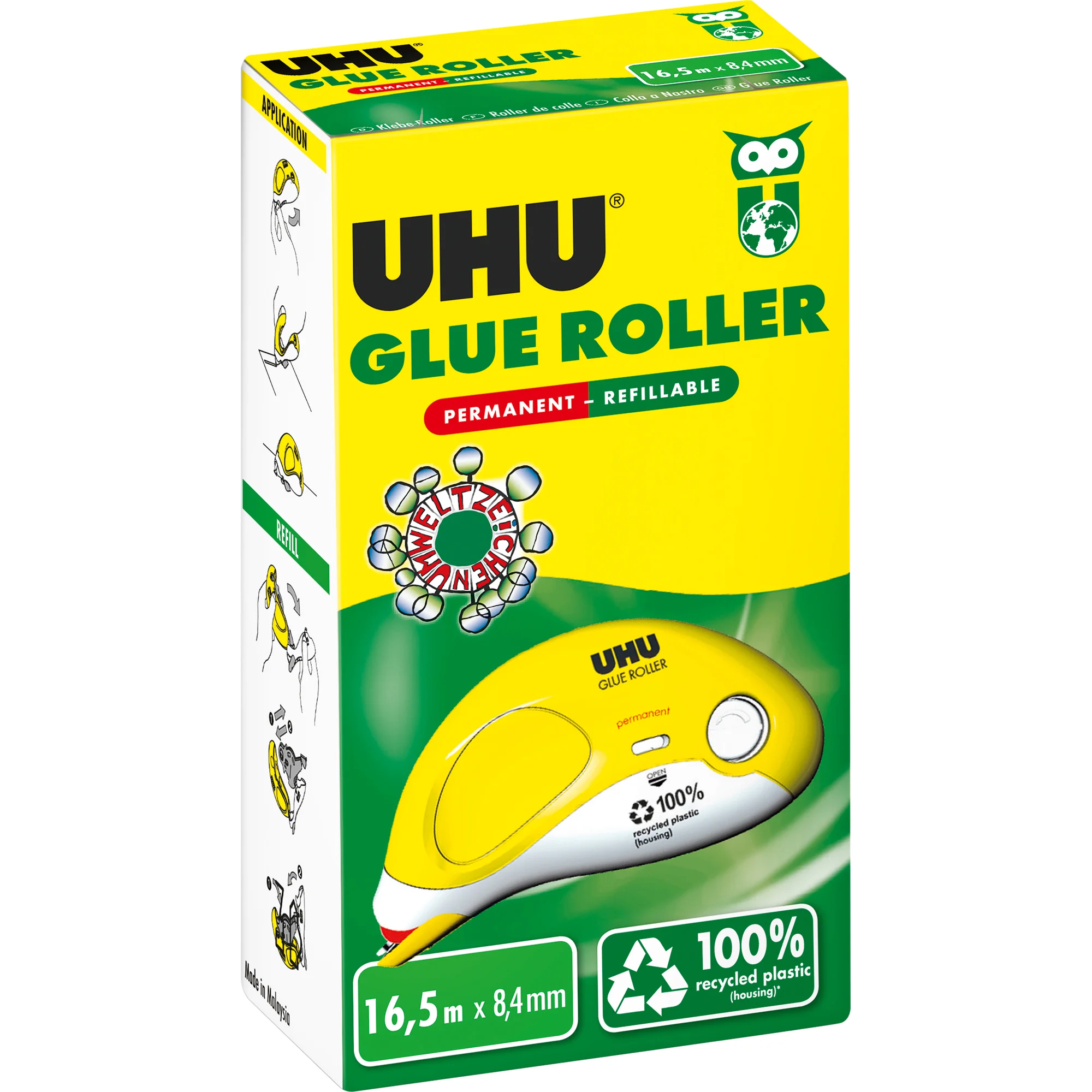 UHU Kleberoller GLUE Roller, permanent, 8,4 mm x 16,5 m (EAN: 4026700354157)