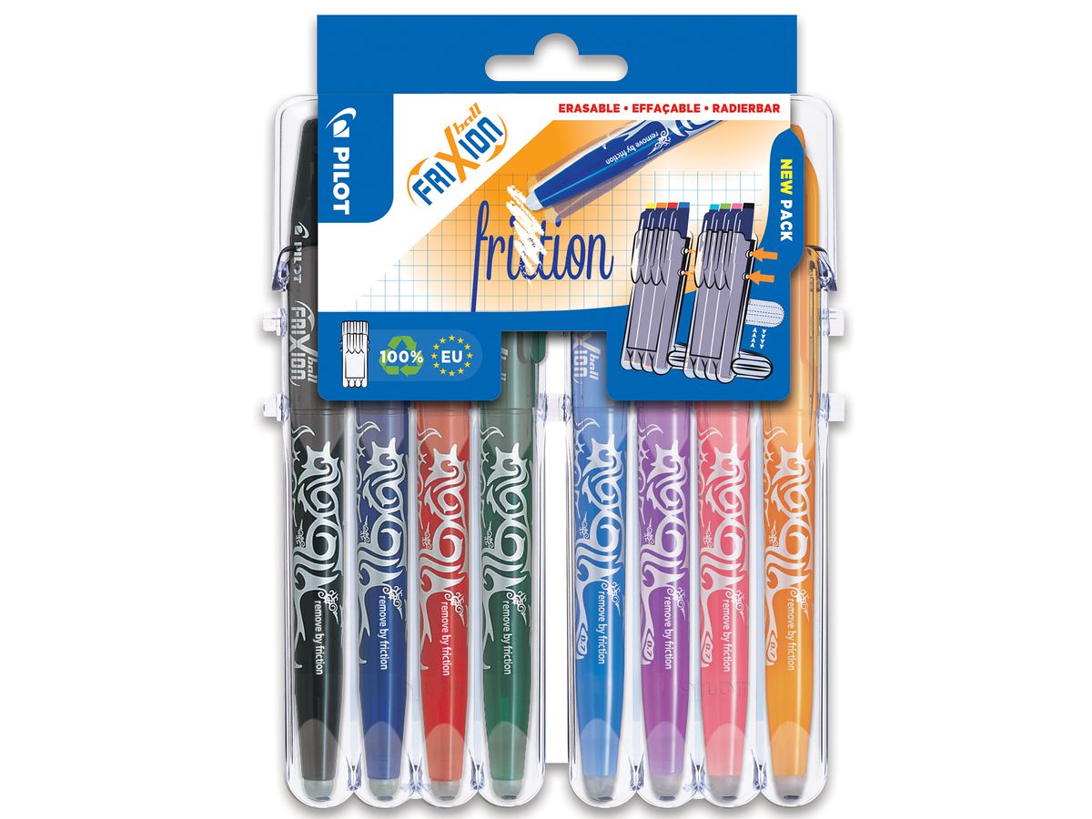 PILOT Tintenroller FRIXION BALL 07 Set2Go, 8er Etui (EAN: 3131910551591)