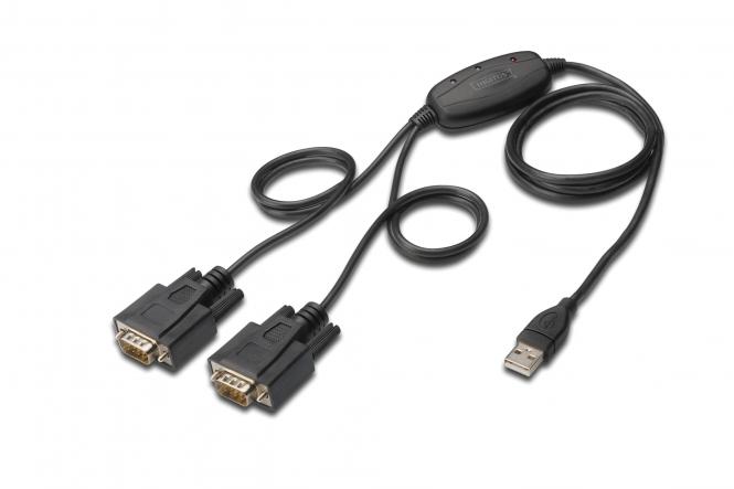 DIGITUS USB 2.0 - 2 x RS232 Adapterkabel, 1 MBit/Sek. (EAN: 4016032308522)