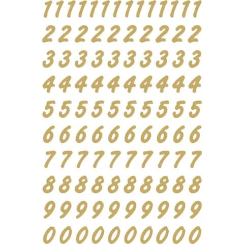 HERMA Zahlen-Sticker 0-9, Folie transparent, Zahlen gold (EAN: 4008705041515)