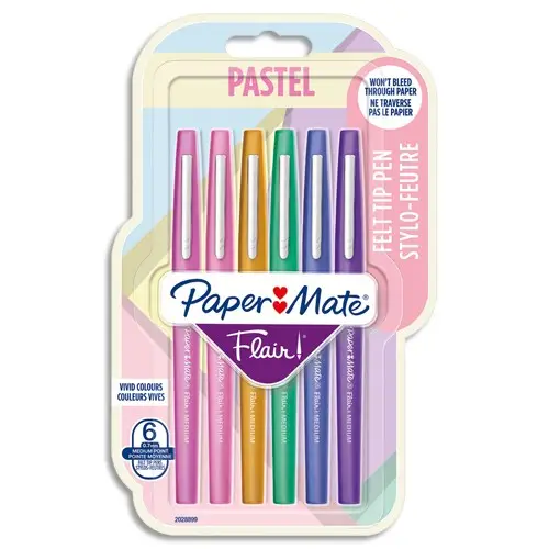 Paper:Mate Faserschreiber Flair PASTELL, 6er Blister (EAN: 3026981372766)