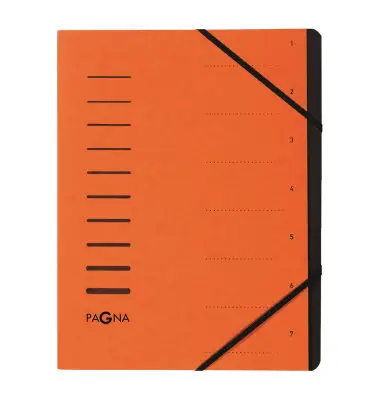 PAGNA Ordnungsmappe "Sorting File", 7 Fächer, orange (EAN: 4013951007789)