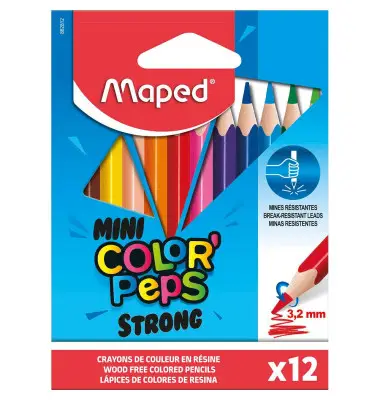 Maped Dreikant-Buntstift COLOR'PEPS STRONG MINI, 12er Etui, farbig sortiert (EAN: 3154148628125)