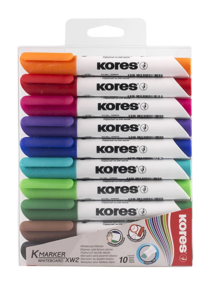 Kores Whiteboard-Marker K MARKER XW2, Keilspitze, 10er Etui (EAN: 9023800208019)