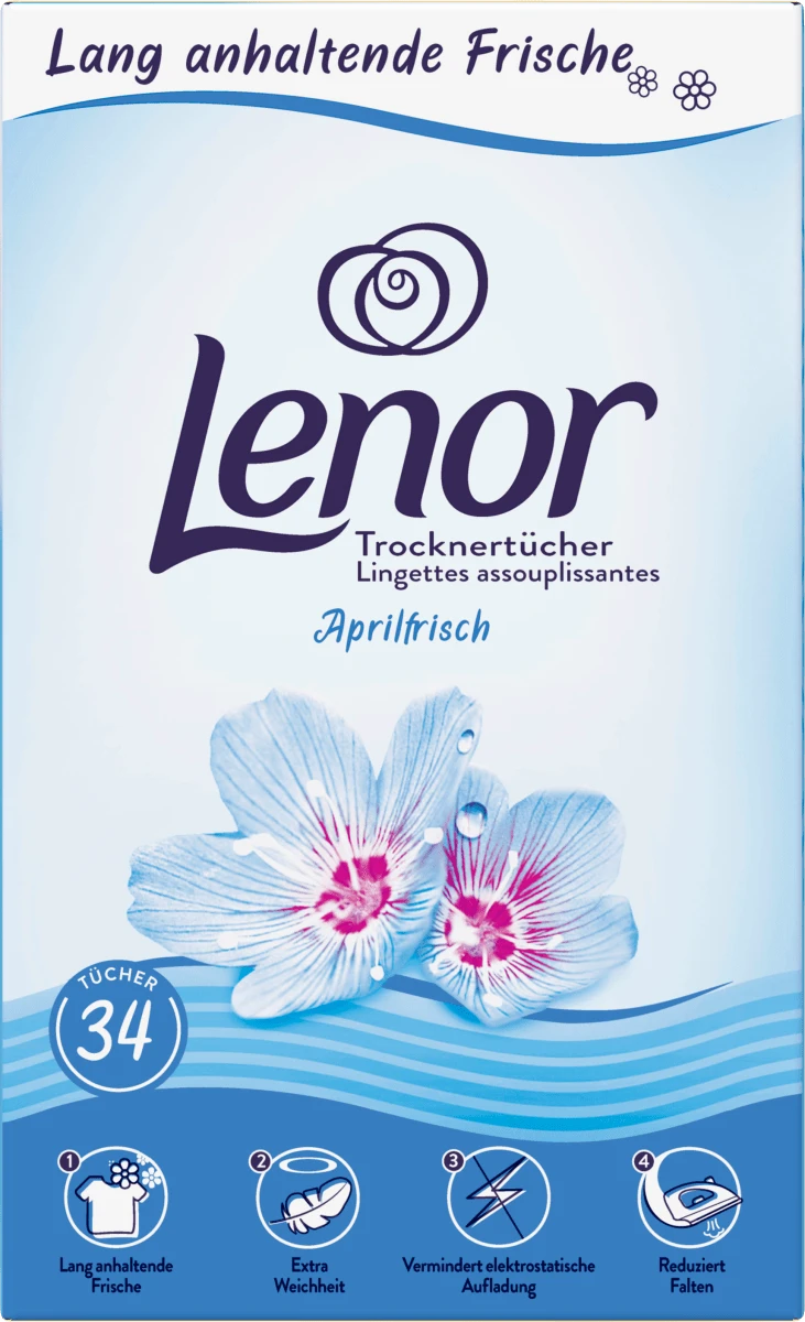 Lenor Trocknertücher "Aprilfrisch", 34 Stück (EAN: 8001090747723)