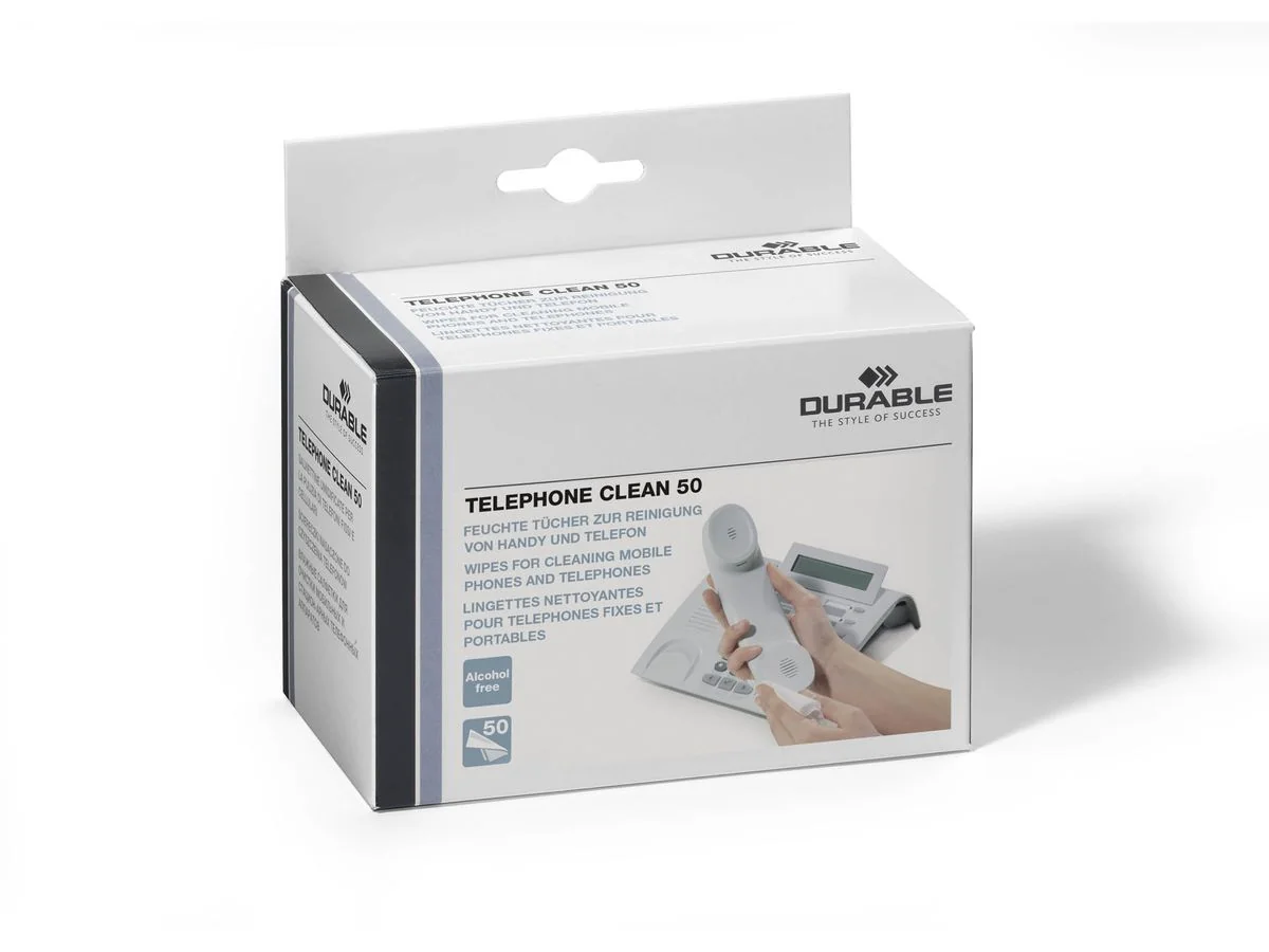 DURABLE Telefon-Reinigungstücher TELEPHONE CLEAN, 50 Stück (EAN: 4005546503394)