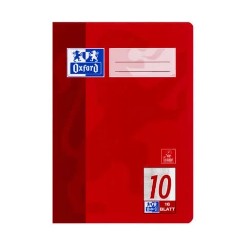 Oxford Schulheft, DIN A5, Lineatur 10 / kariert, 16 Blatt, weiß (EAN: 4006144581807)