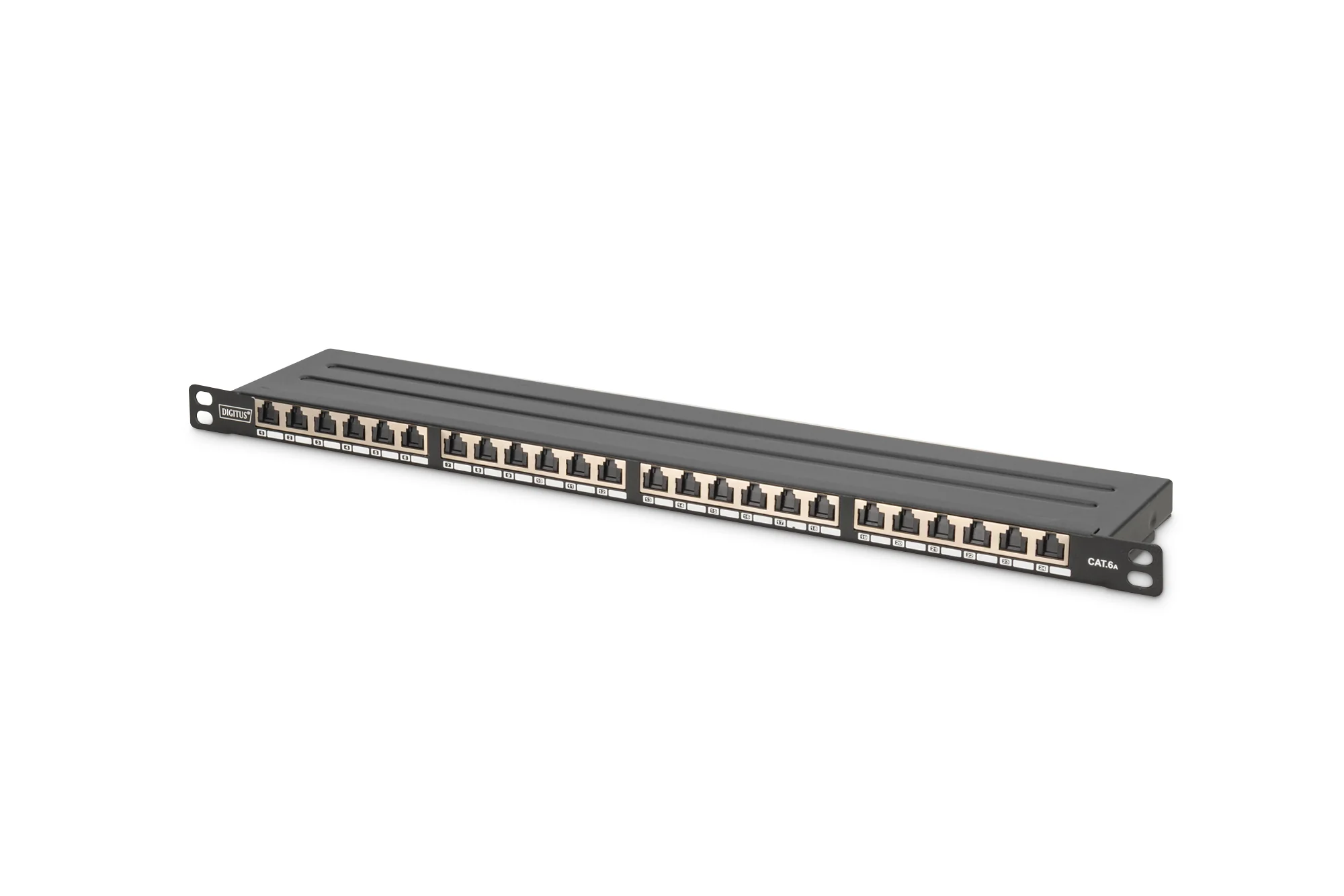 DIGITUS 19" Patch Panel Kat.6, Klasse EA, 24 Port, schwarz (EAN: 4016032341369)