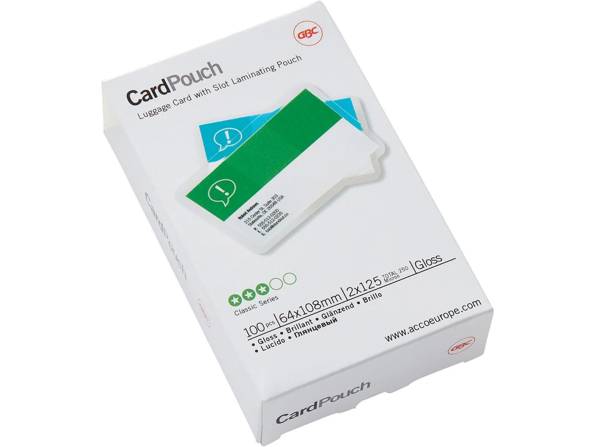 GBC Laminierfolientasche CardPouch, 64 x 108 mm, 250 mic (EAN: 0033816030770)