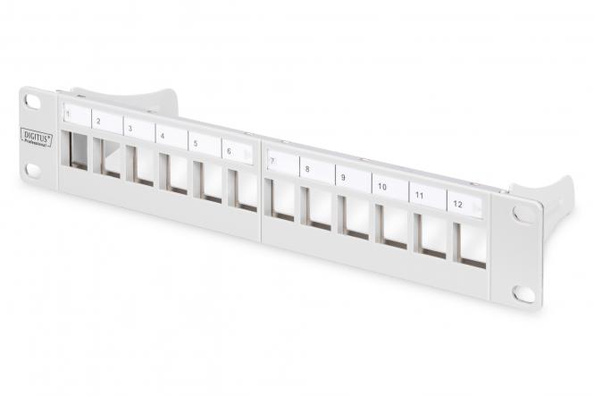 DIGITUS 10" Modular Patch Panel, 12 Ports, lichtgrau (EAN: 4016032455561)