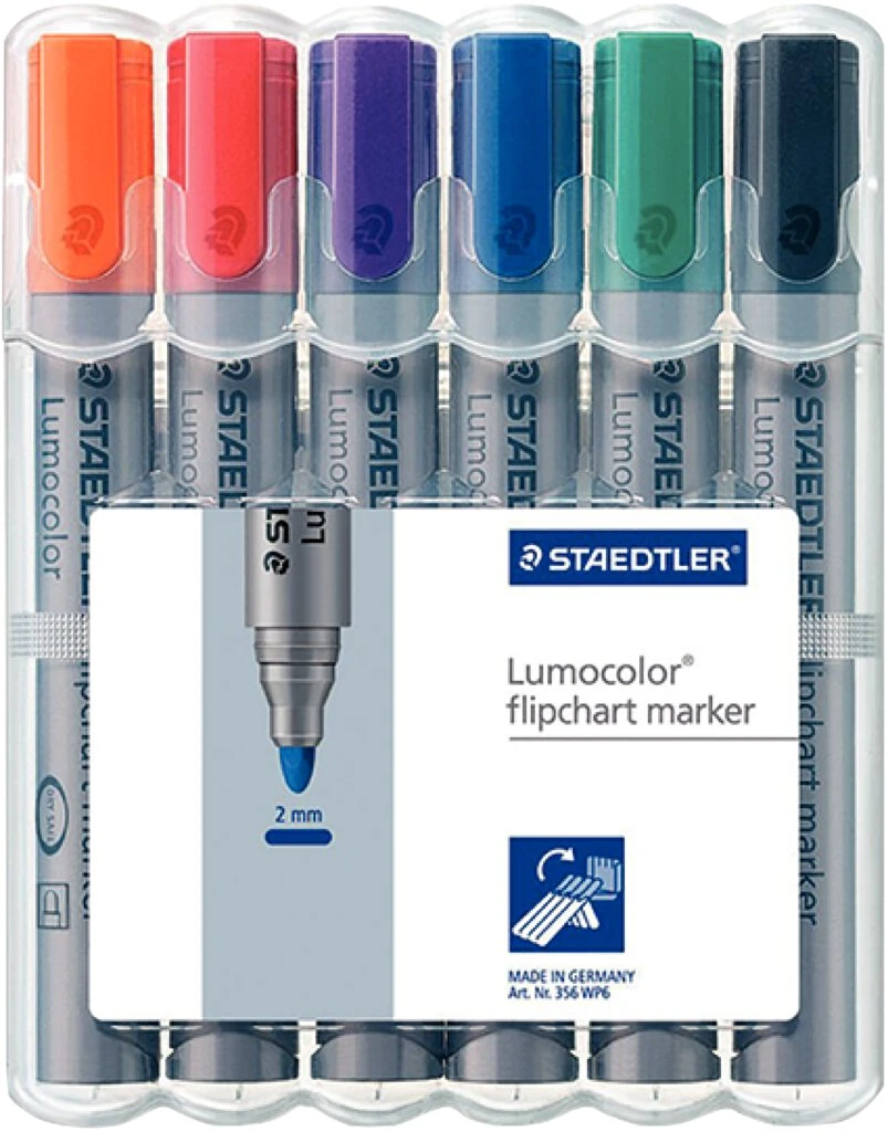 STAEDTLER Lumocolor Flipchart-Marker 356, 6er Etui (EAN: 4007817356067)