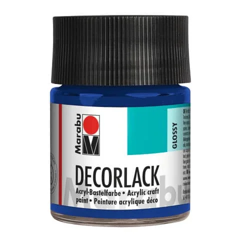 Marabu Acryllack "Decorlack", mittelblau, 50 ml, im Glas (EAN: 4007751097965)