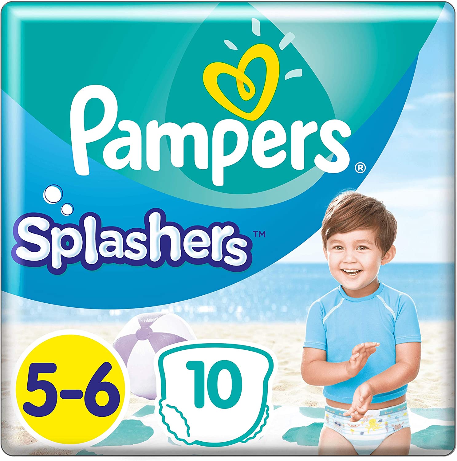 Pampers Schwimmwindeln Splashers Größe 5 - 6, Tragepack (EAN: 8001090728951)
