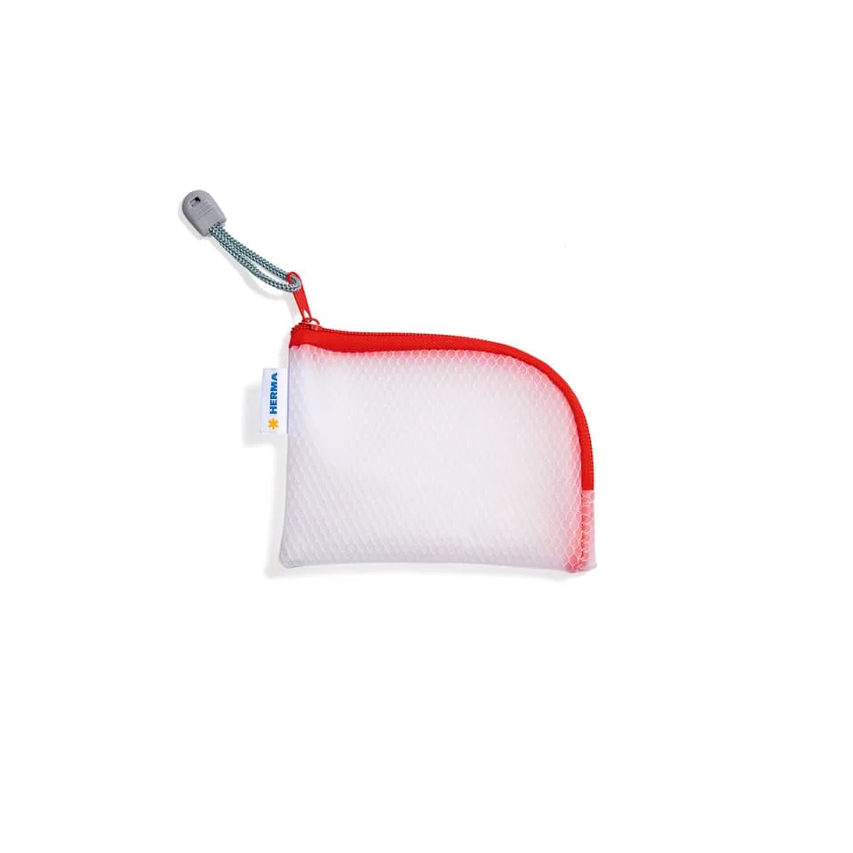 HERMA Reißverschlusstasche "Mesh Bags", DIN A7, rot (EAN: 4008705202459)