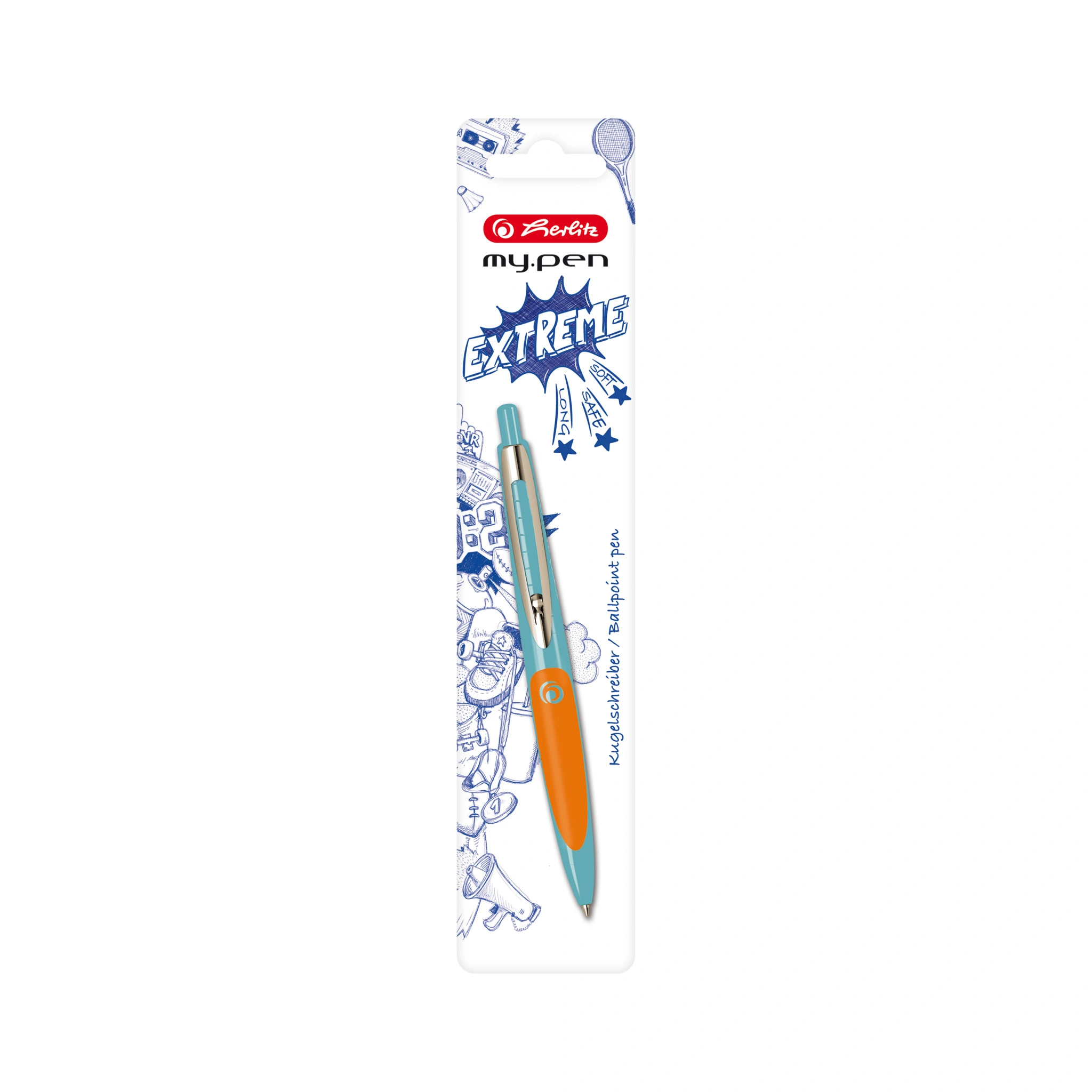 herlitz Druckkugelschreiber my.pen, türkis/orange (EAN: 4008110377483)