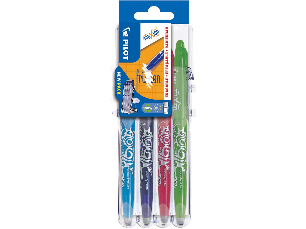 PILOT Tintenroller FRIXION BALL 07 Set2Go, 4er Etui Fun (EAN: 3131910573463)