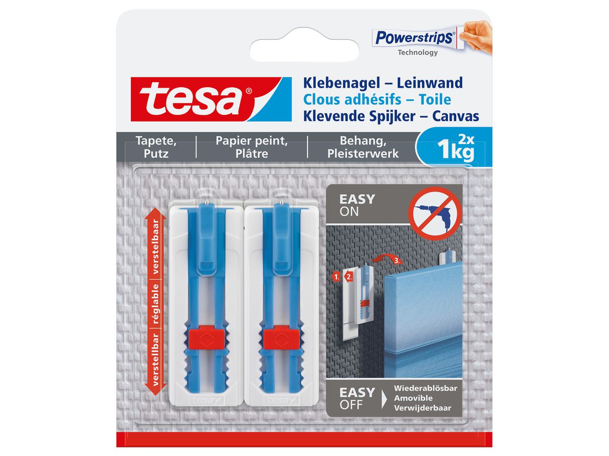 tesa Powerstrips Klebenagel, für Tapete & Putz, 1,0 kg (EAN: 4042448537065)