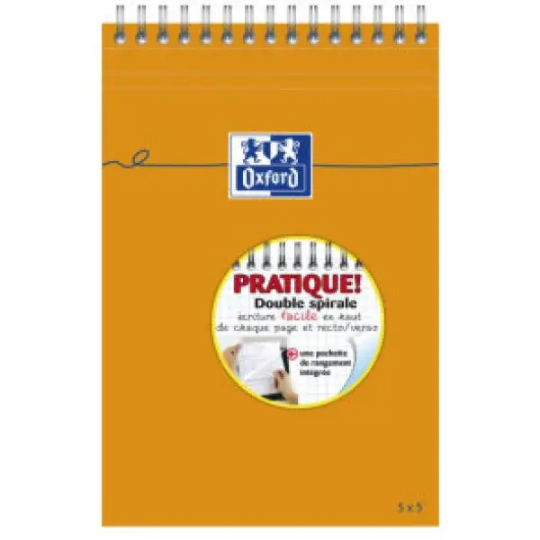 Oxford Notizblock, DIN A5, kariert, 80 Blatt, Doppelspirale (EAN: 3020121062968)