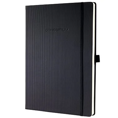 sigel Notizbuch Conceptum, DIN A4+, liniert, schwarz (EAN: 4004360853517)