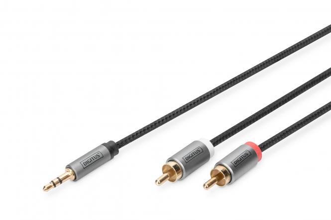 DIGITUS Stereo-Audioadapterkabel, Klinke - Cinch, 1,0 m (EAN: 4016032481331)