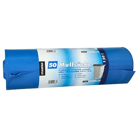 STARPAK Müllsäcke LDPE, 120 Liter, blau (EAN: 4002911123881)
