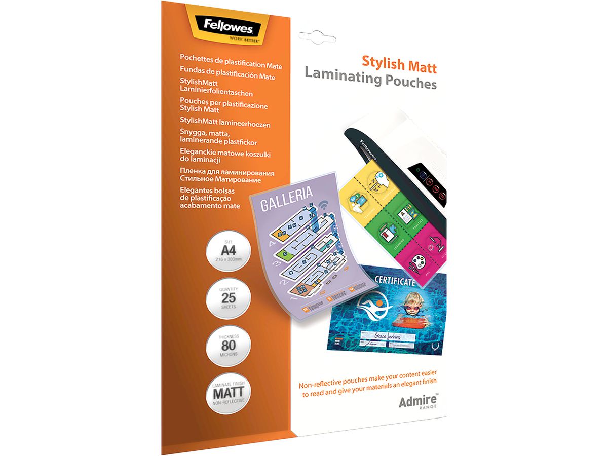 Fellowes Laminierfolientasche, DIN A4, matt, 160 mic (EAN: 0043859730872)