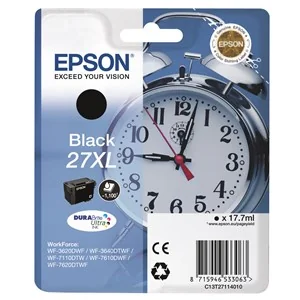 EPSON Tinte N.27XL für EPSON WorkForce WF-3620DWF, schwarz (EAN: 8715946533063)