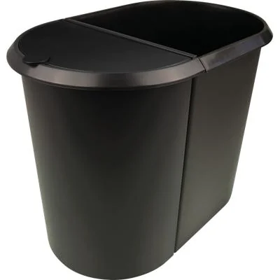 helit Papierkorb "the double", oval, PE, schwarz (EAN: 4012086052022)