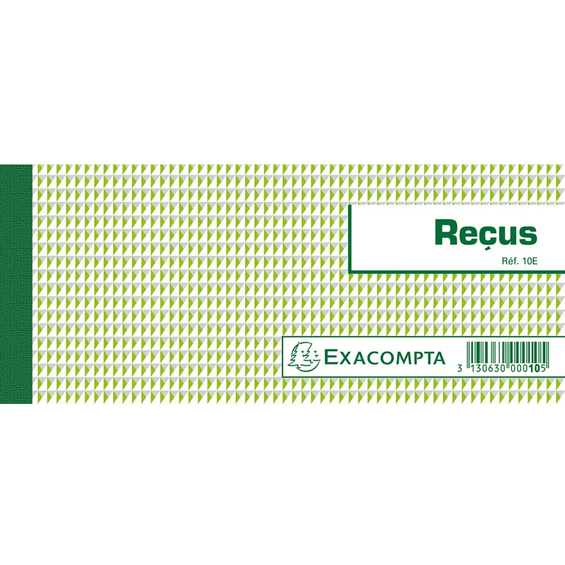 EXACOMPTA Carnet à souche "Reçus", 90 x 130 mm horizontal (EAN: 3130630000105)