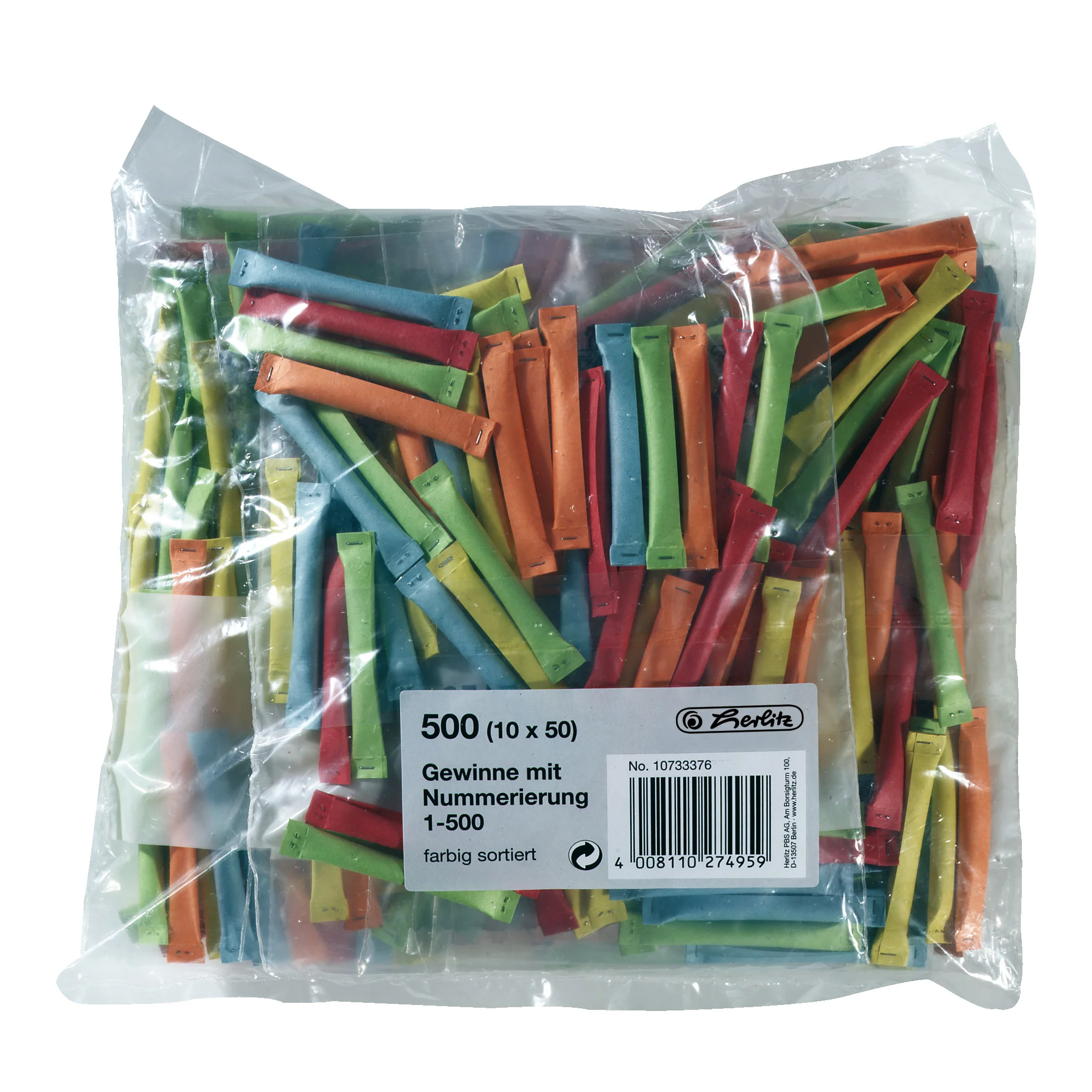 herlitz Gewinnlose, nummeriert 1-500, farbig sortiert (EAN: 4008110274959)
