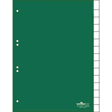 DURABLE Kunststoff-Register, PP, Stärke: 0,12 mm, 15-teilig (EAN: 4005546620183)
