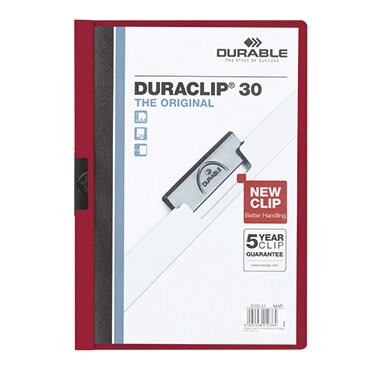 DURABLE Klemmhefter DURACLIP ORIGINAL 30, DIN A4, aubergine (EAN: 4005546210384)
