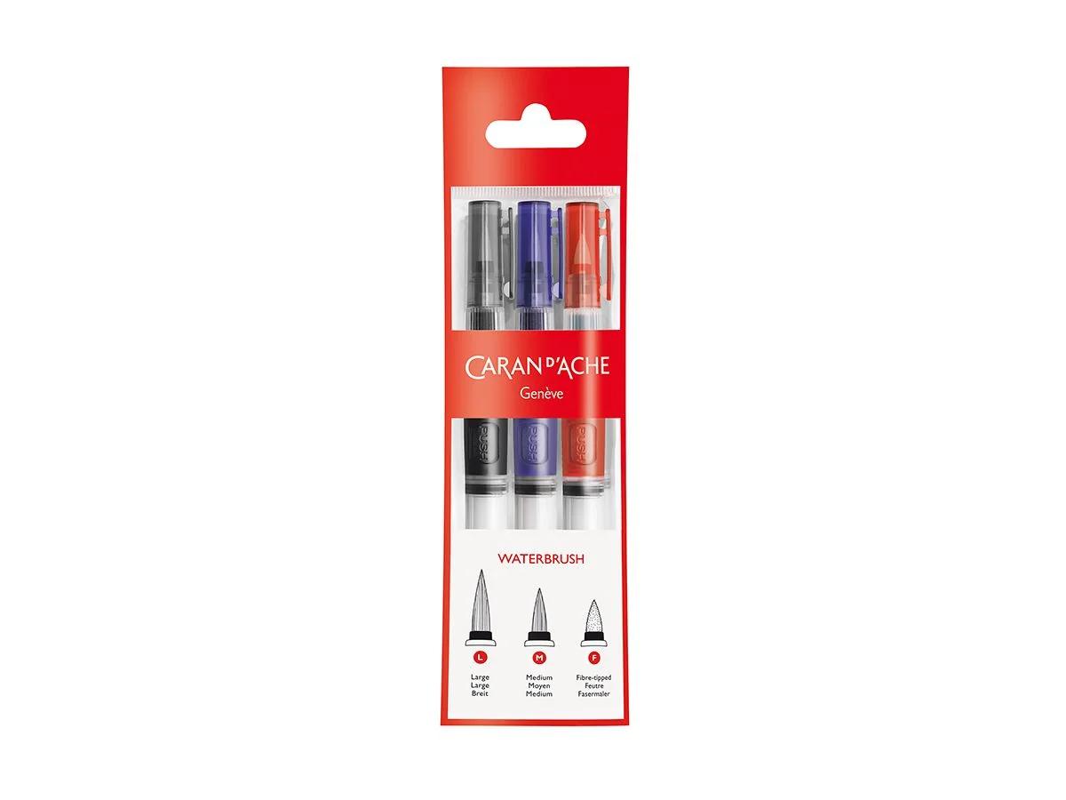 CARAN D'ACHE Aquarellpinselstift mit Wasserreservoir,3er Set (EAN: 7630002329132)