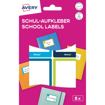 AVERY Buchetiketten, Papier, 48 x 70 mm, farbige Rahmen (EAN: 4004182519868)