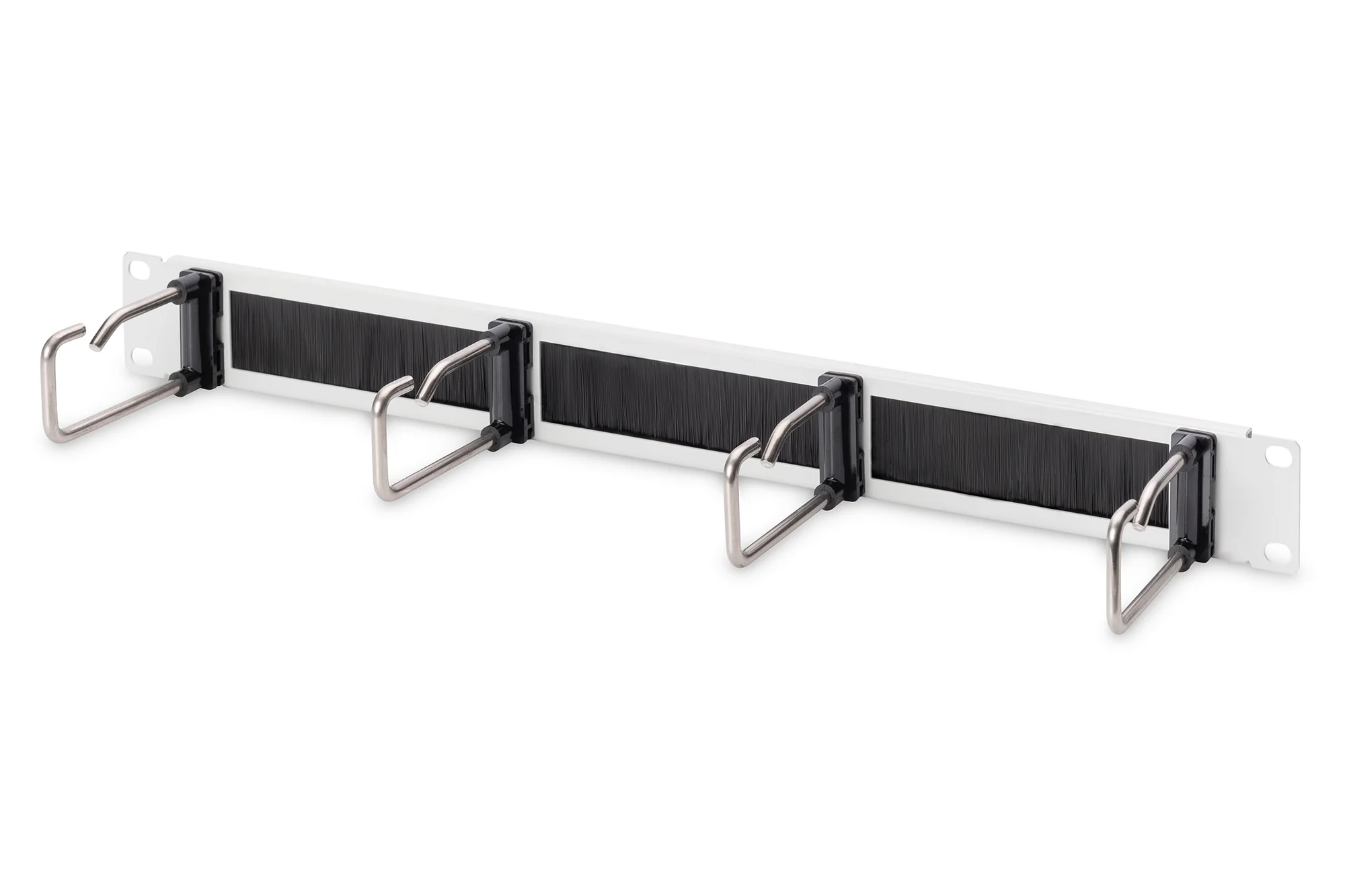 DIGITUS 19" Rangierpanel mit Stahlbügeln und Bürstenleiste, grau (RAL 7035) (EAN: 4016032465546)